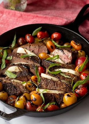 Lodge Cast Iron Skillet with Red Silicone Hot Handle Holder, 10.25-inch