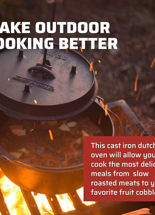 Camp Chef 14-inch Cast Iron Dutch Oven, Lid, and Lid Lifter ,Black/Cast Iron