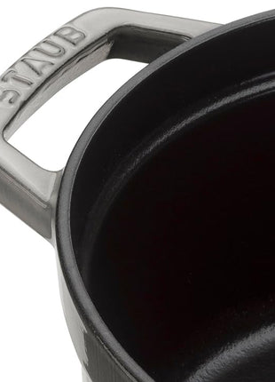 STAUB Cast Iron Roaster/Cocotte, Round, 34 cm, 12.6 L, Graphite Grey