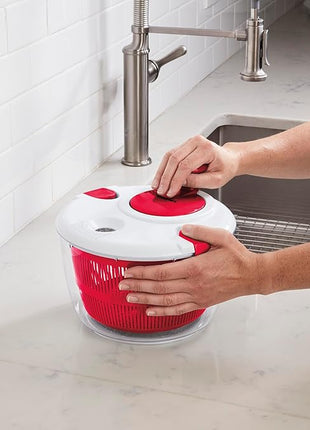 Cuisinart Large Salad Spinner- Wash, Spin & Dry Salad Greens, Fruits & Vegetables, 5qt, CTG-00-SASR Red