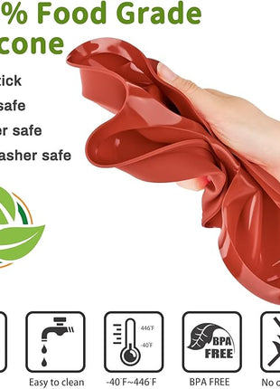 JOERSH 2-PK Air Fryer Egg Mold, 4 Inches Round Egg Bites Silicone Molds, Air Fryer Baking Pan Non-Stick for Breakfast Sandwiches, Hamburger Buns, Pancake, Jumbo Muffin Tops