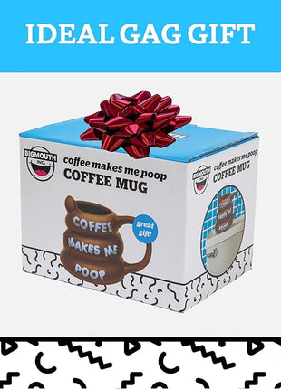 BigMouth Inc funny mugs - Coffee mug with funny sayings - Coffee makes me poop cups for women, men - Cool adult gifts - 14 ounces