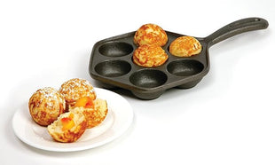 Norpro Cast Iron Stuffed Pancake Pan, Munk/Aebleskiver