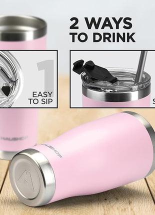 HAUSHOF 20 oz Tumbler, Stainless Steel Vacuum Insulated Coffee Tumbler Water Cup, Double Wall Travel Mug with Lid, Perfect for Hot and Cold Drinks