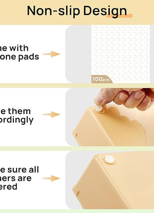 Vtopmart 25 PCS Plastic Drawer Organizers Set, 4-Size Versatile Bathroom and Vanity Drawer Organizer Trays, Storage Bins for Makeup, Bedroom, Kitchen Gadgets Utensils and Office