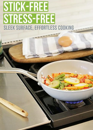 TECHEF - CeraTerra - 8 inch Ceramic Frying Pan – PFAS, PTFE & PFOA-Free, Toxin-Free Ceramic Coating, Induction-Ready, Oven & Dishwasher Safe, Ceramic Nonstick Frying Pan Made in Korea