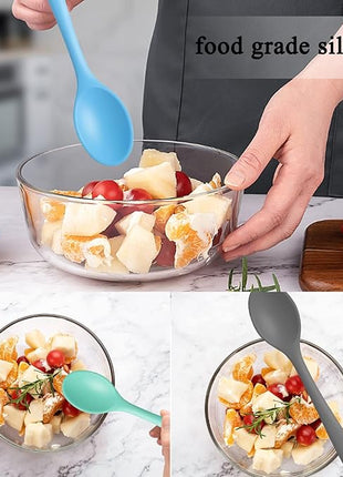 4 Pieces Small Silicone Nonstick Mixing Spoons, High Heat Resistant,Cooking Baking Spoons Set, Cooking Spoon for Mixing, Baking, Stirring, Turning, Scraping for Kitchen