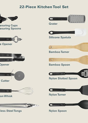 Gibson Home 74 Piece Kitchen in a Box Pots and Pans Cookware, Plates and Bowls Dinnerware, Cutlery Knife Block, Flatware Utensils, Tools & Gadgets, Storage, Glasses Set