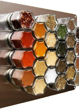 Gneiss Spice Stainless Finish Wall Plate Base for Magnetic Spice Jars, Medium 10x12 Inches (Jars Not Included)