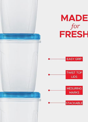 Tafura 12 Pack Leakproof Freezer Containers for Food with Twist Top Lids - 32 Oz BPA Free Reusable Plastic Soup Containers with Screw On Lids - Ideal for Meal Prep, Leftovers & Pantry Organization