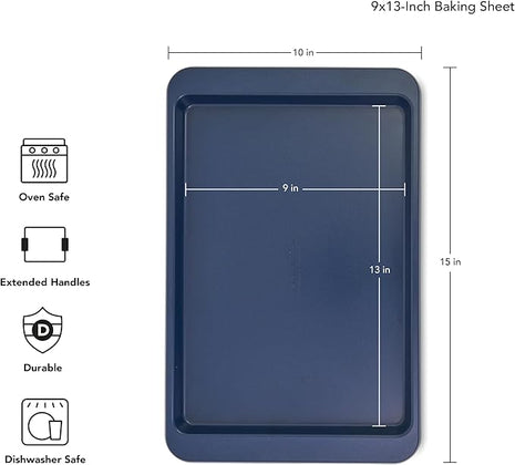 KitchenAid 9x13in Nonstick Aluminized Steel Baking Sheet, Ink Blue