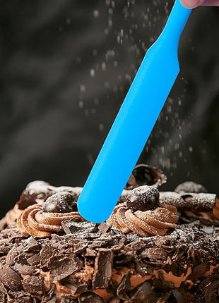 Silicone Skinny Spatula Scraper for Jars - Long Handle Sourdough Spatula (3 Pcs)