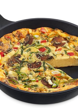 DASH Zakarian 9.5" Nonstick Cast Iron Skillet with Pour Spouts for Searing, Baking, Grilling, Roasting and More - Black