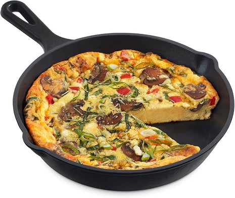 DASH Zakarian 9.5" Nonstick Cast Iron Skillet with Pour Spouts for Searing, Baking, Grilling, Roasting and More - Black