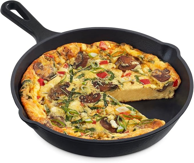 DASH Zakarian 9.5" Nonstick Cast Iron Skillet with Pour Spouts for Searing, Baking, Grilling, Roasting and More - Black