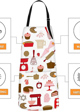 Britimes Apron Home Kitchen Cooking Baking Gardening for Women Men With Pockets Cake Cooking Cookie Pastry Chef 32x28 inch