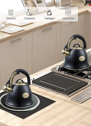 Tea Kettle -2.2 Quart Tea Kettles Stovetop Whistling Teapot Stainless Steel Tea Pots for Stove Top Whistle Tea Pot