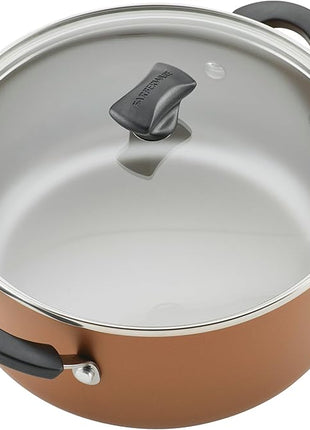 Farberware Cookstart DiamondMax Nonstick Cookware/Pots and Pans Set, Dishwasher Safe, Includes Baking Pan and Cooking Tools, 15 Piece - Copper