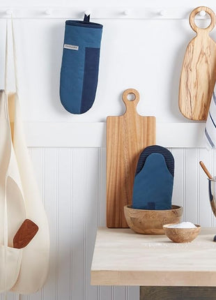 KitchenAid Beacon Two-Tone Non-Slip Oven Mitt Set, Navy/Ink, 5.75"x13", 2 Piece