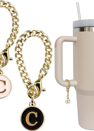 Letter Charm Accessories for Stanley Cup 2PCS Initial Name ID Personalized Handle Charm for Stanley Tumbler