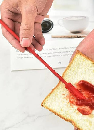 8 Pieces Mini Silicone Spatula Set, Small Rubber Spatula for Makeup, Thin Jar Scraper for Kitchen (8, BLACK+RED)