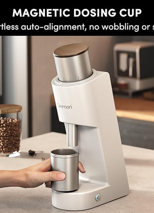 Burr Coffee Grinder,Wirsh Electric Single Dose Coffee Grinder Geimori GU38 with 38mm 6-Core Conical Burr,Stepless Adjustment for Espresso,Drip,French Press,Cold Brew,Bellows Included.
