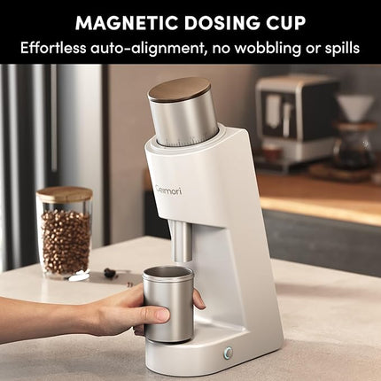 Burr Coffee Grinder,Wirsh Electric Single Dose Coffee Grinder Geimori GU38 with 38mm 6-Core Conical Burr,Stepless Adjustment for Espresso,Drip,French Press,Cold Brew,Bellows Included.