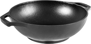 Lodge Pre-Seasoned Cast Iron WOK - Dual Assist Handle - Use in the Oven, on the Stove, or on the Grill - 6.25 Inch