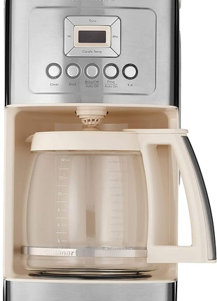 Cuisinart Coffee Maker, 14-Cup Glass Carafe, Fully Automatic for Brew Strength Control & 1-4 Cup Setting, Stainless Steel, DCC-3200CRM, Cream.