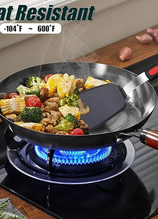 Silicone Spatula Turner Set,3-Pack Spatula Set,600°F Heat Resistant Spatula for Non Stick Cookware,Large Flexible Kitchen Utensils for Baking,Cooking,No Scratching and Melting,Dishwasher Safe,BPA Free