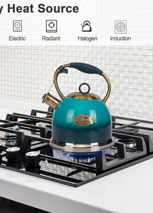 Tea Kettle -3.0 Quart Tea Kettles Stovetop Whistling Teapot Stainless Steel Tea Pots for Stove Top Whistle Tea Pot