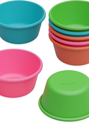 Bakerpan Silicone Jumbo Muffin Cups For Baking, Smooth Large Air Fryer Muffin Cups, 3 1/2 Inch Muffin Baking Cups, Jumbo Cupcake Liners - Set of 8