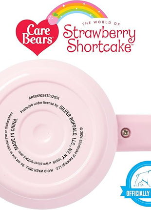 Silver Buffalo Strawberry Shortcake and Custard “Sweet” Stainless Steel Tumbler with Handle, Fits in Standard Cup Holder, 40 Ounces