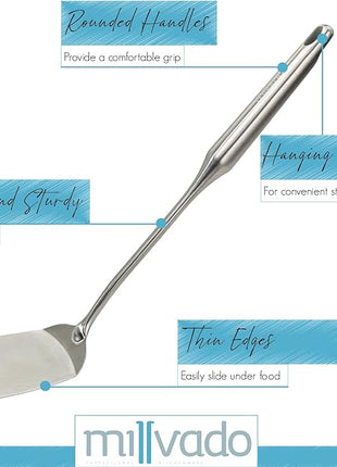 Stainless Steel Cooking Spatula,15 Inch Metal Turner, Kitchen Slotted Flipper For Grills, Camping BBQ’s, Frying Pancakes, Burgers, Large Cookware For the Professional Chef