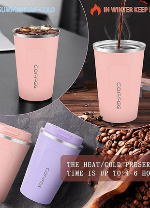 CS COSDDI 12 oz Stainless Steel Vacuum Insulated Tumbler - Coffee Travel Mug Spill Proof with Lid - Coffee Cups for Keep Hot/Ice Coffee,Tea and Beer