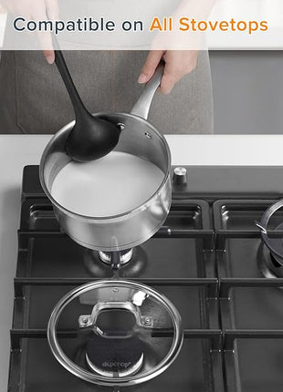 Duxtop 17PC Professional Stainless Steel Induction Cookware Set, Stainless Steel Ceramic Nonstick Pan Set, Impact-bonded Technology, FUSION Titanium Reinforced Ceramic Coating, Copper