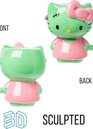 Silver Buffalo Sanrio Hello Kitty Halloween Frankenkitty Pink Dress Ceramic 3D Sculpted Mug, 20 Ounces