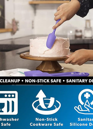 DI ORO Mini Spatula - Small Spatulas Silicone Heat-Resistant up to 600°F - Silicone Kitchen Scraper for Baking & Cooking BPA Free - Mixing Spatula Dishwasher Safe - Nonstick Cookware Safe (Lavender)