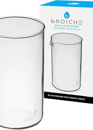 GROSCHE Borosilicate 3.3 Glass Universal Replacement Beaker for French Coffee and Tea Press Makers, 51 fl oz, Large