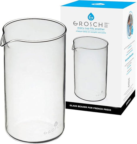 GROSCHE Borosilicate 3.3 Glass Universal Replacement Beaker for French Coffee and Tea Press Makers, 51 fl oz, Large