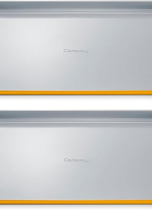 Caraway Non-Stick Ceramic Large Baking Sheet Duo - Naturally Slick Ceramic Coating - Non-Toxic, PTFE & PFOA Free - Perfect for Baking, Roasting, and More - Large (18" x 13") - Marigold