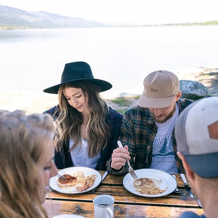 Stansport Deluxe 24-Piece Enamel Tableware Set - Enamel Plates and Bowls Lightweight and Durable Camp Dish Set for Camping and Backpacking Plates and Bowls for 4 People