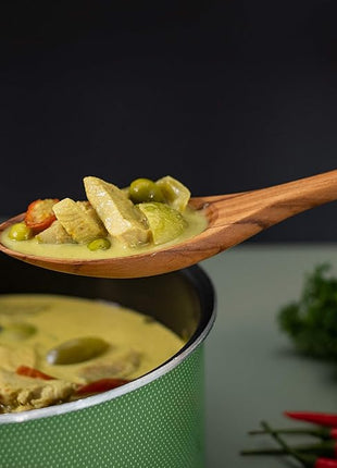 FAAY 13.5" Teak Cooking Spoon, Wooden Spoon, Mixing Spoon Handcraft from Teak | Healthy and High Moist Resistance for Non Stick Cookware