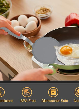 Silicone Spatula Turner Set of 3, Beijiyi 600°F Heat Resistant Cooking Spatulas for Nonstick Cookware, Large Flexible Kitchen Utensils BPA Free Rubber Spatula Set for Egg, Pancake, Fish (Gray)