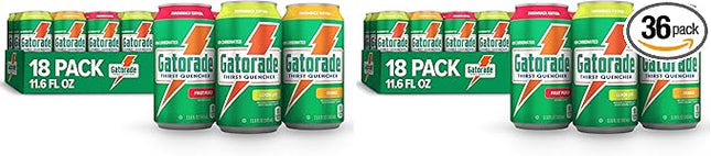 Gatorade Thirst Quencher, 3-Flavor Variety, 12 Fl Oz Cans, (Pack of 36)
