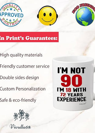 Vivulla68 90th Birthday Gifts For Women Men, 90 Year Old Birthday Gifts For Women, 90th Birthday Gift Ideas, Gifts For 90 Year Old Woman Man, 90 Yr Old Birthday, 90th Birthday Cups For Grandma Grandpa