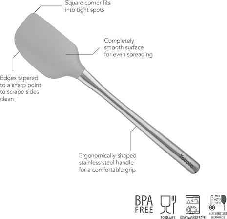 Tovolo Flex-Core Stainless Steel Handled Spatula, Heat-Resistant & BPA-Free Silicone Turner Head, Safe for Cast Iron & Non-Stick Cookware, Dishwasher-Safe: Home & Kitchen