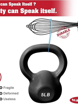 Walfos Silicone Whisk, Stainless Steel Wire Whisk - Heat Resistant Kitchen Whisks for Non-stick Cookware, Balloon Egg Beater Perfect for Blending, Whisking, Beating, Frothing & Stirring, 8.5", Black