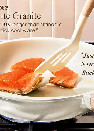 CAROTE 14 Pcs Pots and Pans Set Nonstick,Cookware Set Kitchen Cooking Set with Utensil and Pan Protectors