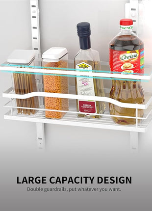 Moforoco White 6-Tier Over Door Pantry Organizer, Pantry Organization Storage, Door Metal Hanging Spice Rack Basket Shelves, Home Kitchen Apartment Essentials, Laundry Room Bathroom Organization